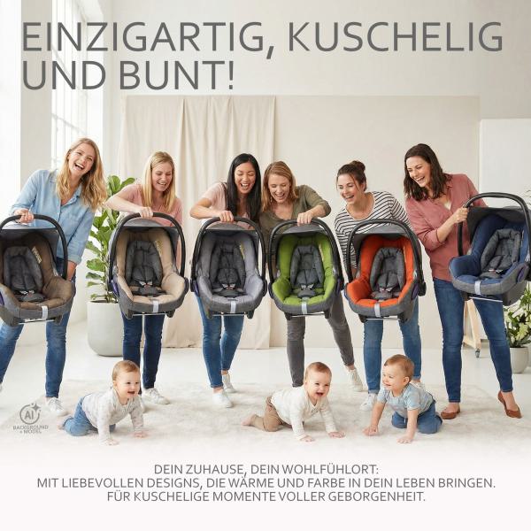BAMBINIWELT Ersatzbezug für Maxi-Cosi CabrioFix, 6-tlg. Komplett-Set, MELIERT
